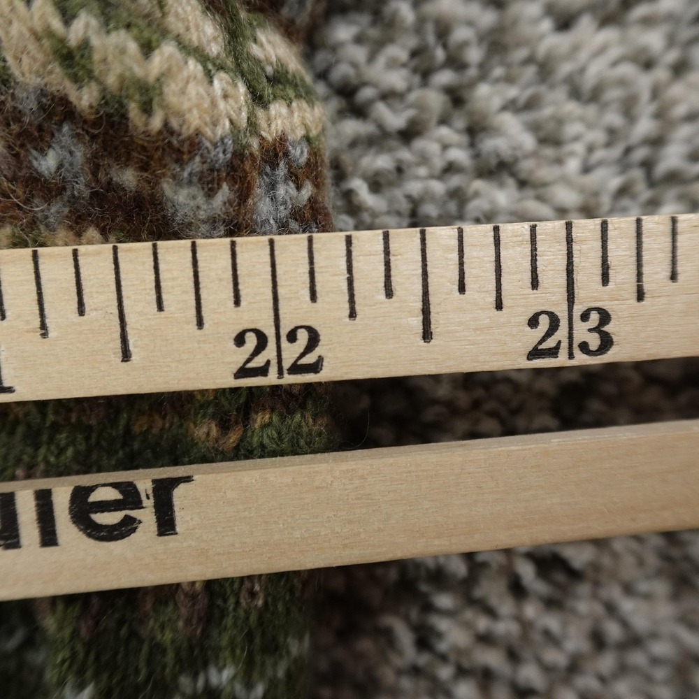 NEW J Crew Sweater Mens L Green Fair Isle Lambswool Crewneck Knit Pullover Cozy - Picture 7 of 13